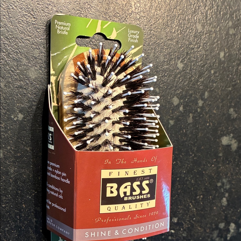Bass Natural Bristle & Nylon Pin Hair Brush - New - Picture 5 of 6